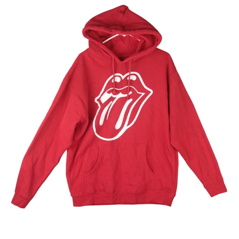 Rolling Stones Tour 2021 Red Lip Hoodie Men’s Large Red Light STAINED
